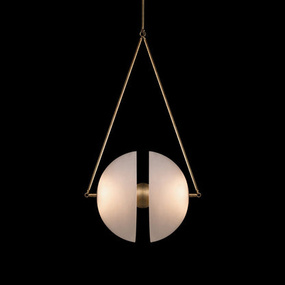 Hanging Ceiling Fixture with Frosted Glass Globes for Kitchen & Dining Room – Aged Metal Frame 16 in Wide Adjustable Cord Integrated LED for