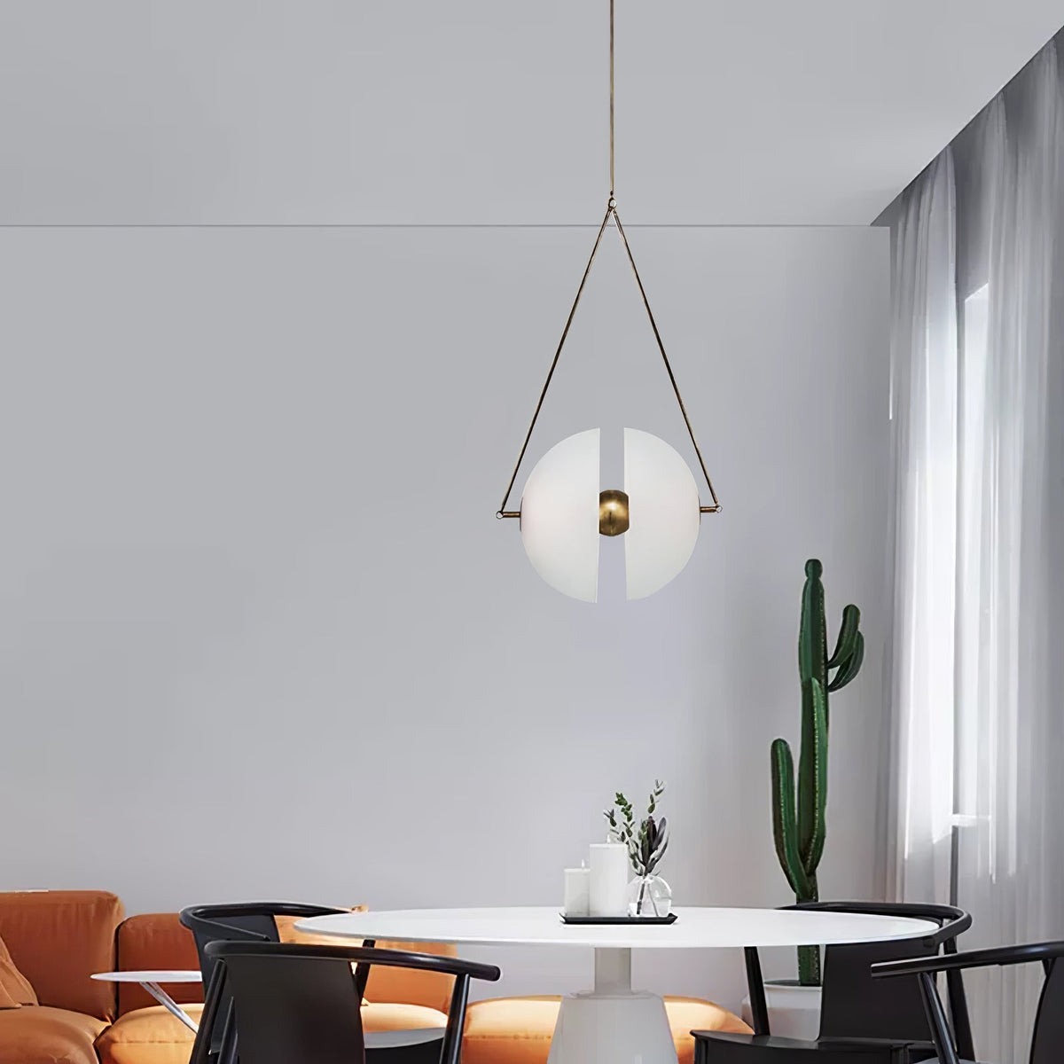 Hanging Ceiling Fixture with Frosted Glass Globes for Kitchen & Dining Room – Aged Metal Frame 16 in Wide Adjustable Cord Integrated LED for
