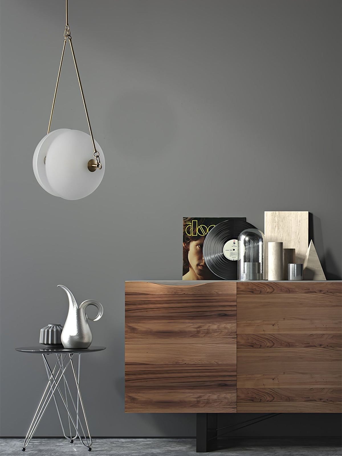 Hanging Ceiling Fixture with Frosted Glass Globes for Kitchen & Dining Room – Aged Metal Frame 16 in Wide Adjustable Cord Integrated LED for