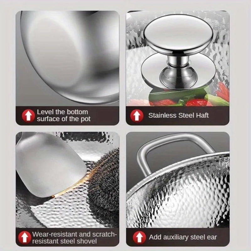 Titanium Chef's Wok with Curved Base for Induction Cooking