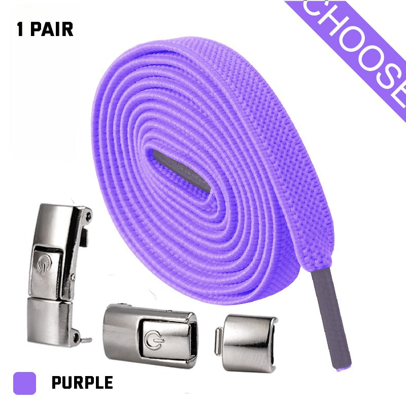 No-Tie Shoe Laces with Quick-Lock System – Elastic Lacing for Sneakers, Running Shoes & Everyday Footwear – One-Click Easy On/Off Closure
