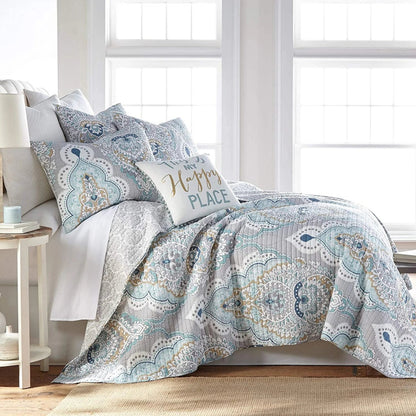Palisade King Coverlet - Cotton, Reversible Paisley Design