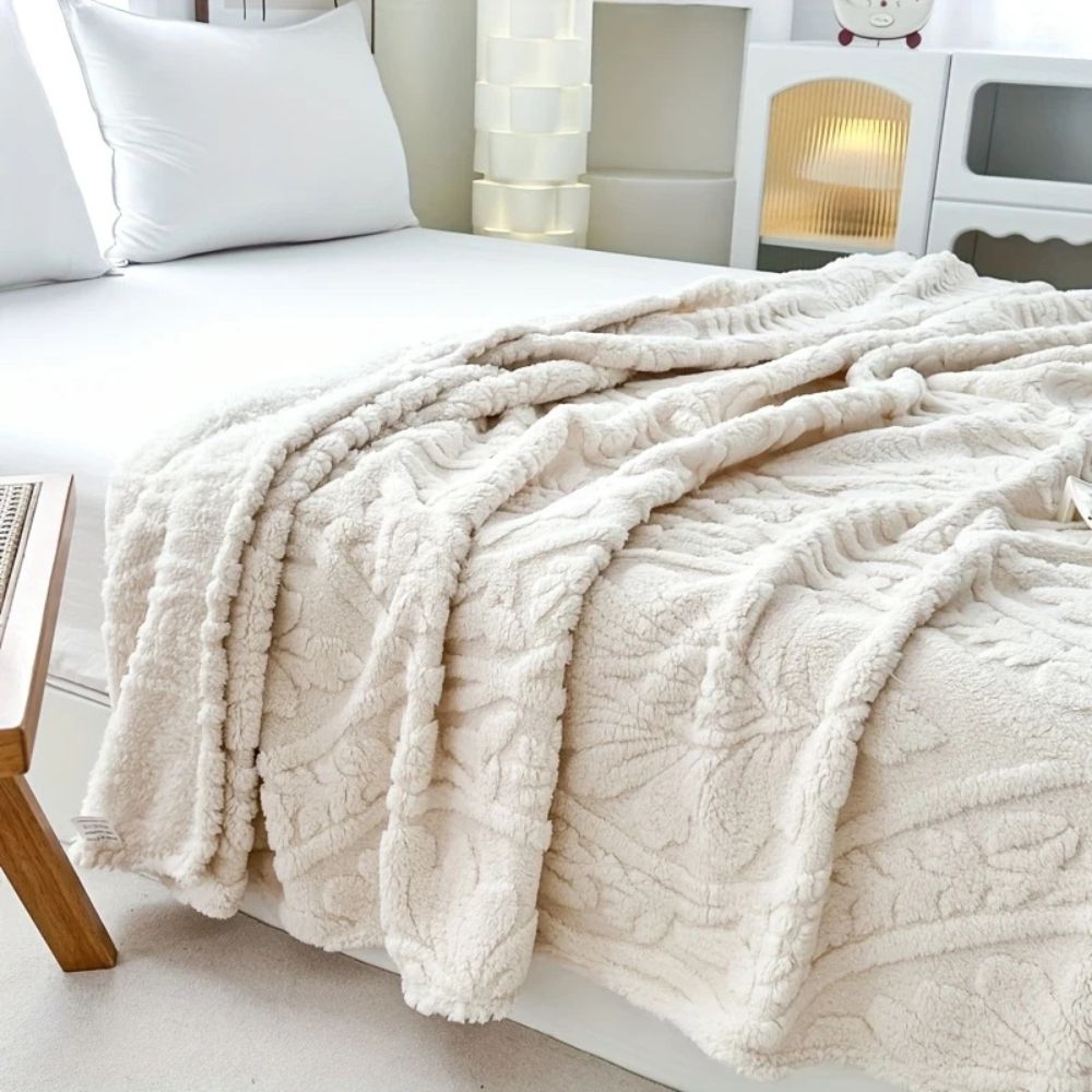 Perrin Fleece Blanket - Microfiber Softness, French-Inspired Design