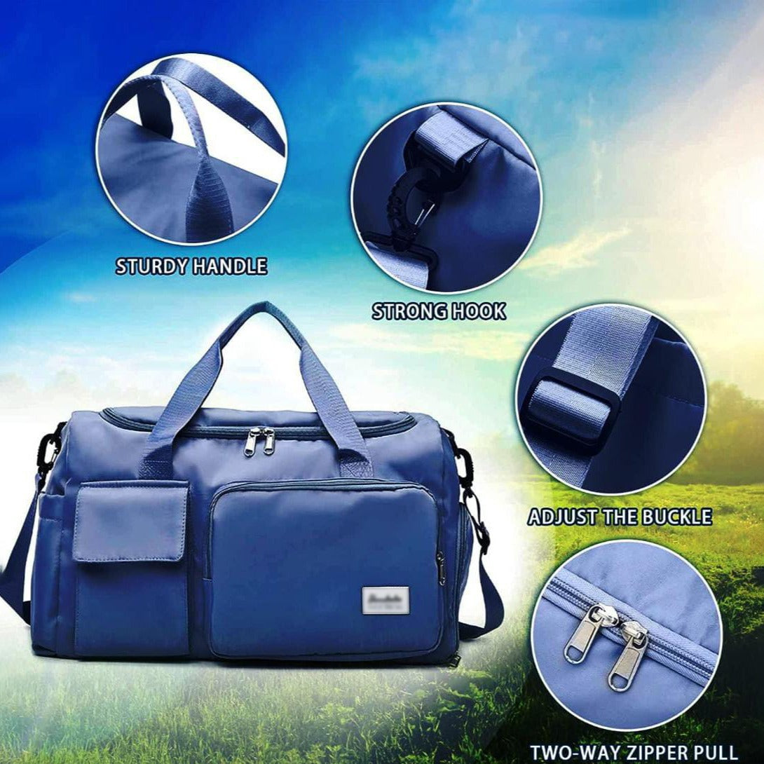 Gym Duffle Bag with Shoe Compartment – Multi-Pocket Travel Duffel for Sports & Weekends