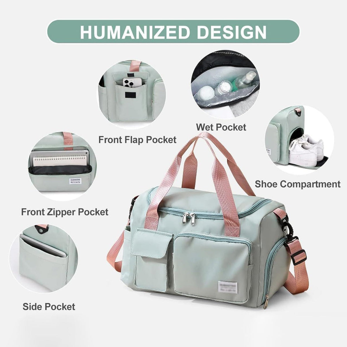 Gym Duffle Bag with Shoe Compartment – Multi-Pocket Travel Duffel for Sports & Weekends