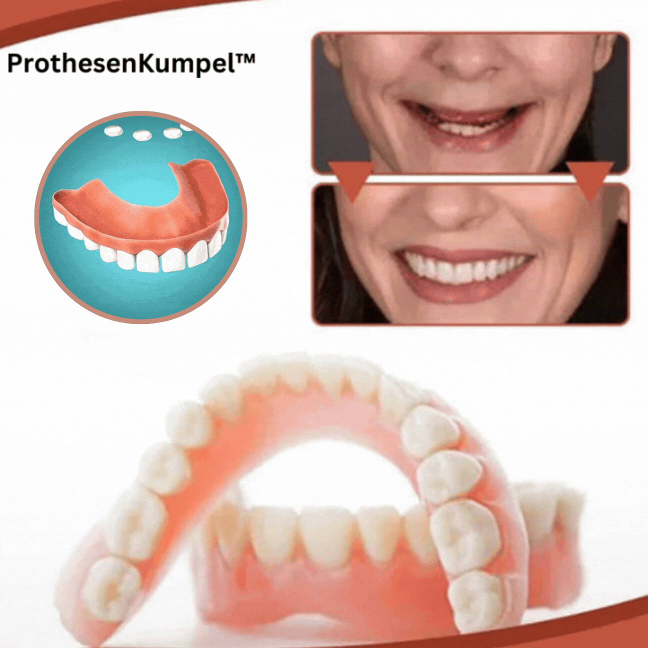 Flexible Denture Cushion Kit – Soft Silicone Comfort Liner for Upper & Lower Dentures – Pain-Free Fit