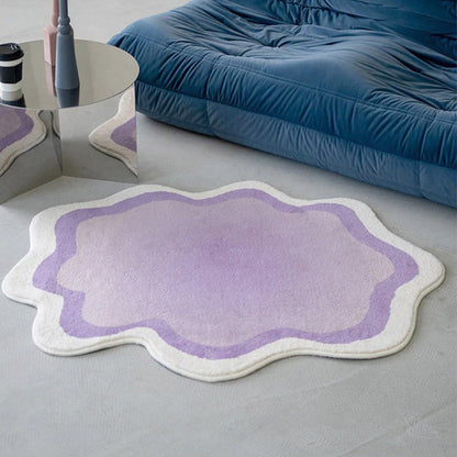 Soft Cloud-Shaped Area Rug in Pastel Colors for Bedroom, Kids Room & Nursery Decor | Non-Slip Plush Floor Mat