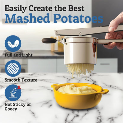 Pavo Potato Masher - Heavy Stainless Steel, 15oz Capacity