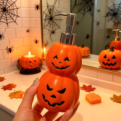 Pavo Soap Dispenser - Plastic Double Stacked Pumpkin Design, Halloween Hand Soap Dispenser