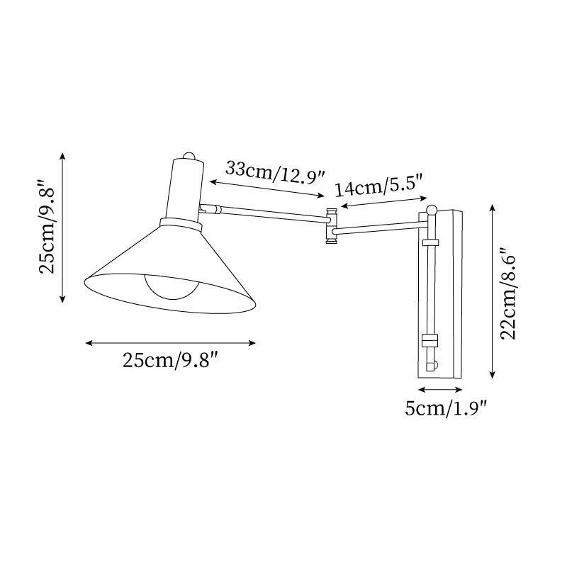 Rotating Sconce with Pivoting Head for Bedroom, Bathroom & Hallway – Metal Fixture in White, Black, Red – 10-Inch Adjustable Design
