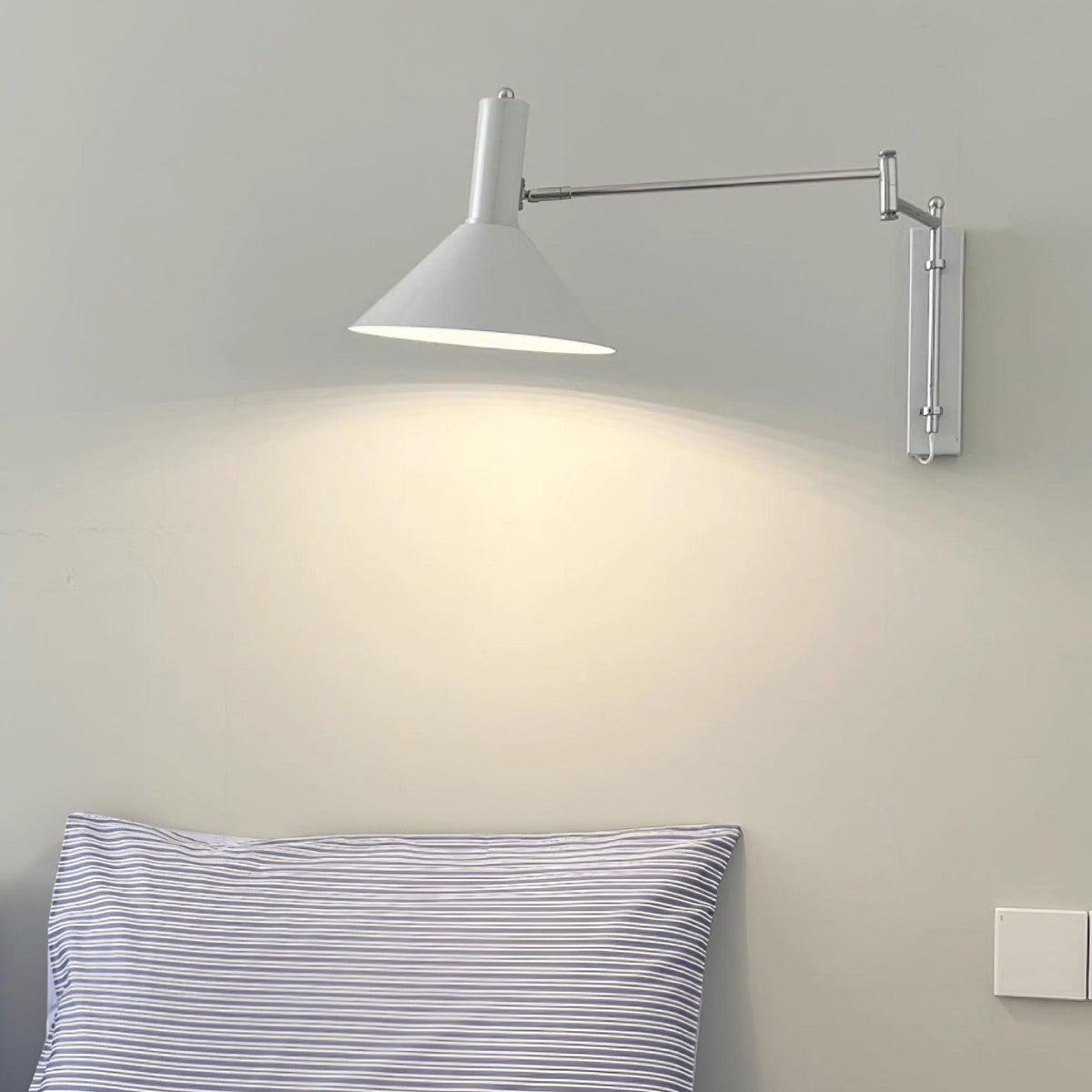 Rotating Sconce with Pivoting Head for Bedroom, Bathroom & Hallway – Metal Fixture in White, Black, Red – 10-Inch Adjustable Design