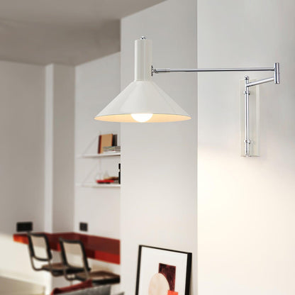 Rotating Sconce with Pivoting Head for Bedroom, Bathroom & Hallway – Metal Fixture in White, Black, Red – 10-Inch Adjustable Design