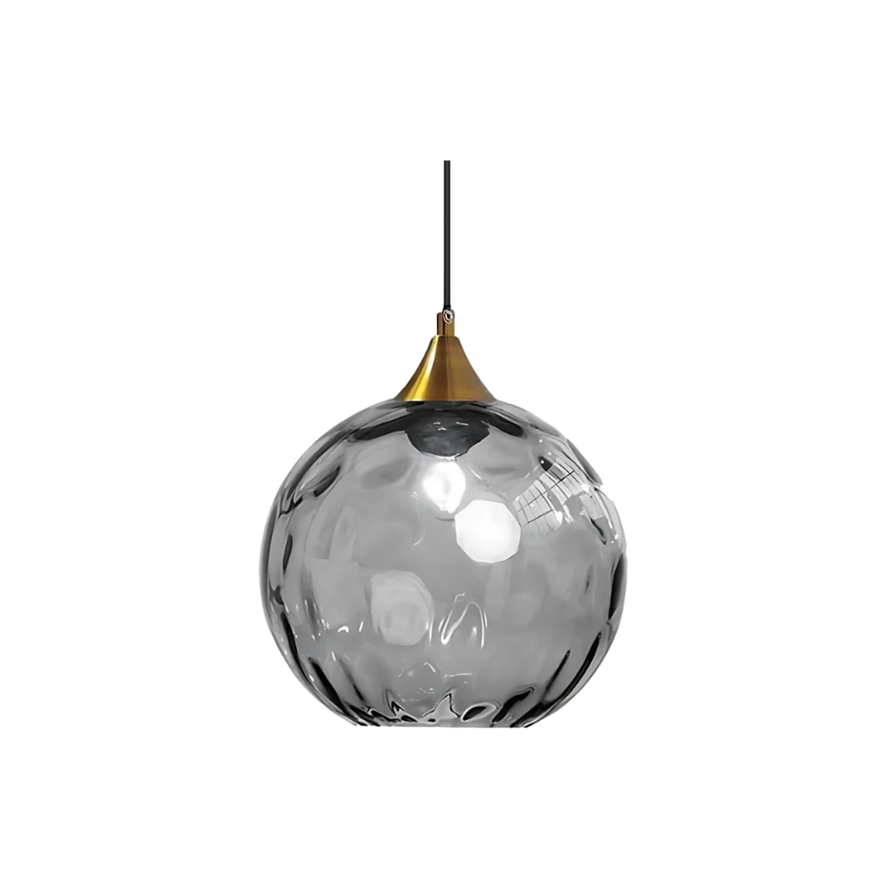 Textured Glass Globe Hanging Light 7.9 Inch Dining Room Island Fixture Adjustable Height Modern Sphere Pendant Minimalist Ceiling Lamp for K