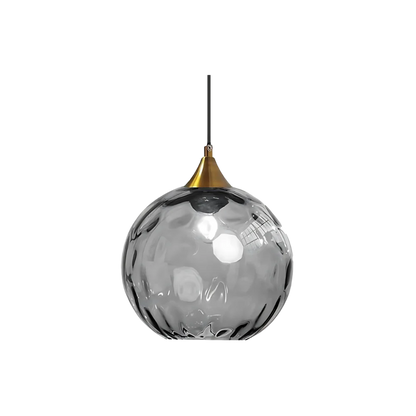 Textured Glass Globe Hanging Light 7.9 Inch Dining Room Island Fixture Adjustable Height Modern Sphere Pendant Minimalist Ceiling Lamp for K