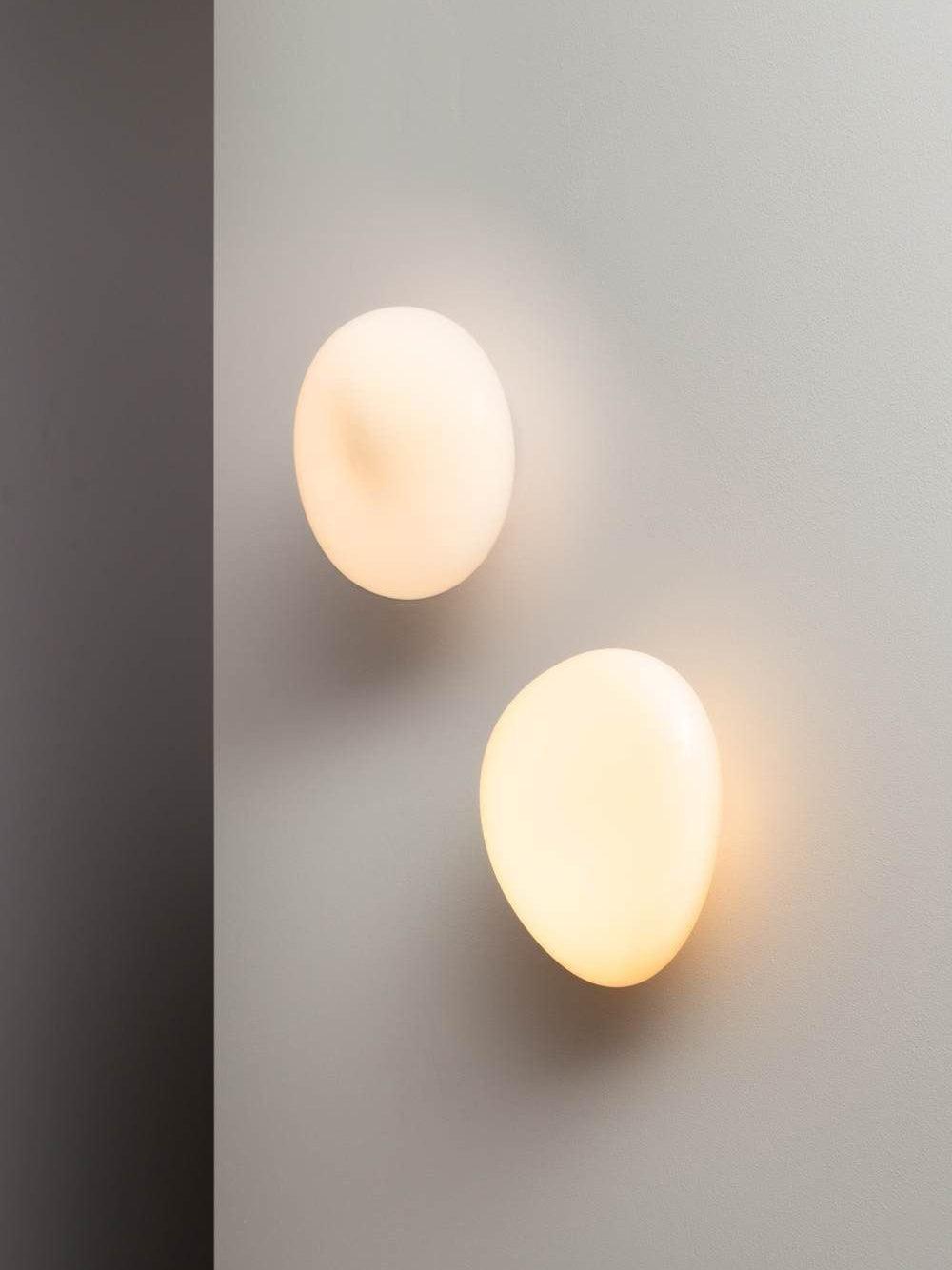 Organic Glass LED Sconce Light Fixture Wall or Ceiling Mount Modern Home Lighting Warm Neutral Cool White for Bedroom Living Room Hallway De