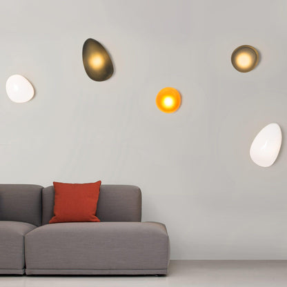 Organic Glass LED Sconce Light Fixture Wall or Ceiling Mount Modern Home Lighting Warm Neutral Cool White for Bedroom Living Room Hallway De