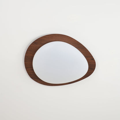Flush Mount LED Ceiling Light Round 12 in Walnut Finish 12W Indoor for Bedroom Living Room Dining Room Kitchen Hallway Foyer Dimmable Low Pr