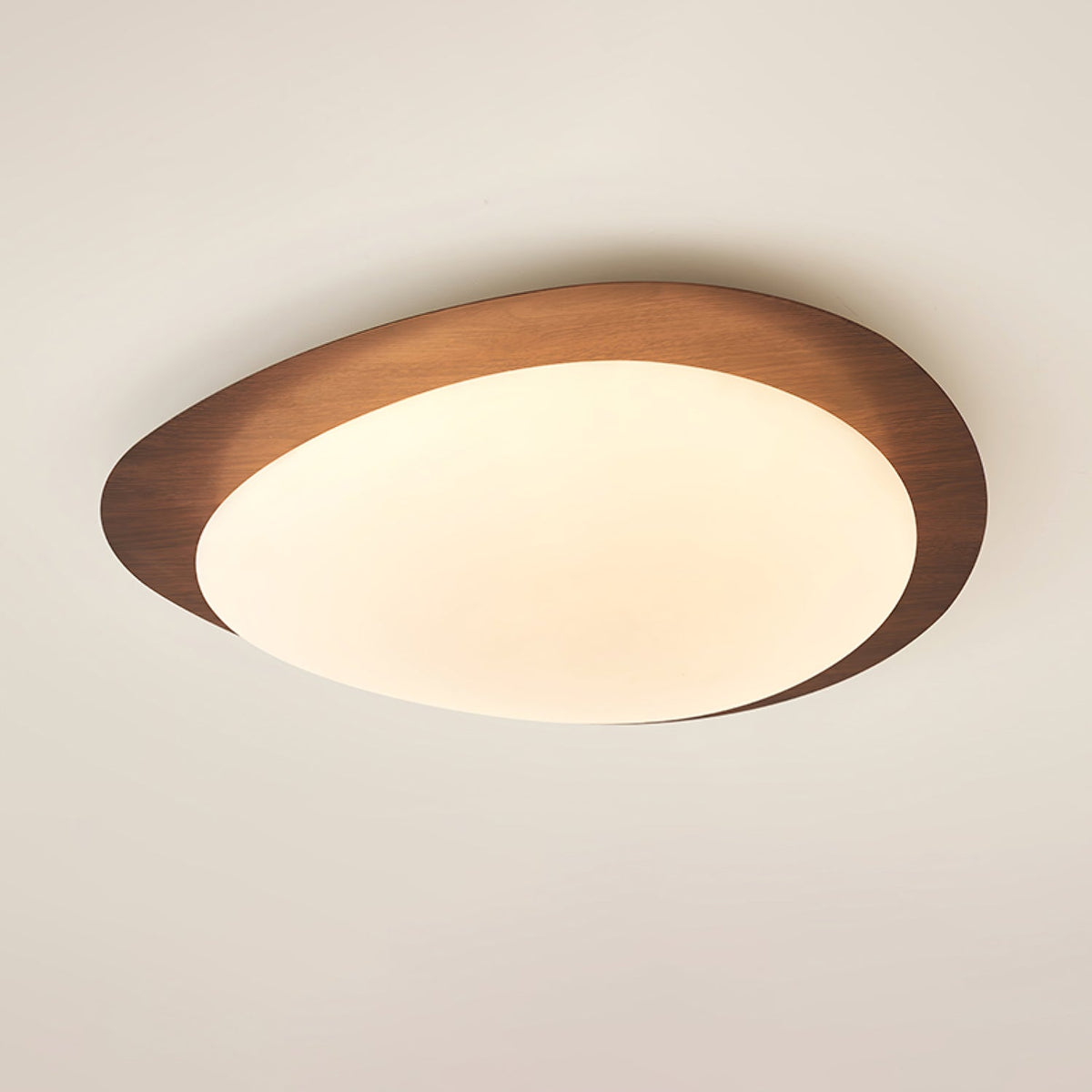 Flush Mount LED Ceiling Light Round 12 in Walnut Finish 12W Indoor for Bedroom Living Room Dining Room Kitchen Hallway Foyer Dimmable Low Pr