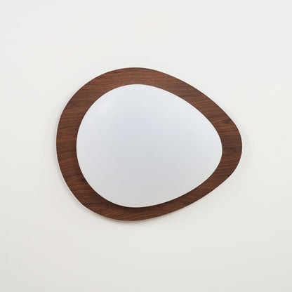 Flush Mount LED Ceiling Light Round 12 in Walnut Finish 12W Indoor for Bedroom Living Room Dining Room Kitchen Hallway Foyer Dimmable Low Pr