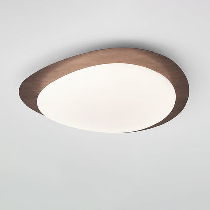 Flush Mount LED Ceiling Light Round 12 in Walnut Finish 12W Indoor for Bedroom Living Room Dining Room Kitchen Hallway Foyer Dimmable Low Pr