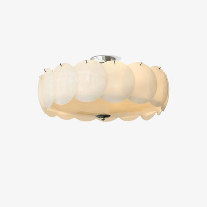 Layered Glass Disc Overhead Fixture in Warm Copper | Adjustable Light Semi-Flush Chandelier for Entryway, Kitchen Island & Bedroom Ceiling