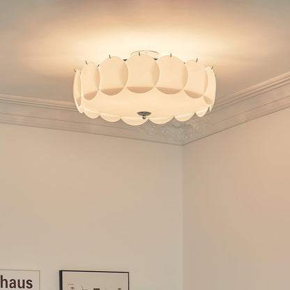 Layered Glass Disc Overhead Fixture in Warm Copper | Adjustable Light Semi-Flush Chandelier for Entryway, Kitchen Island & Bedroom Ceiling