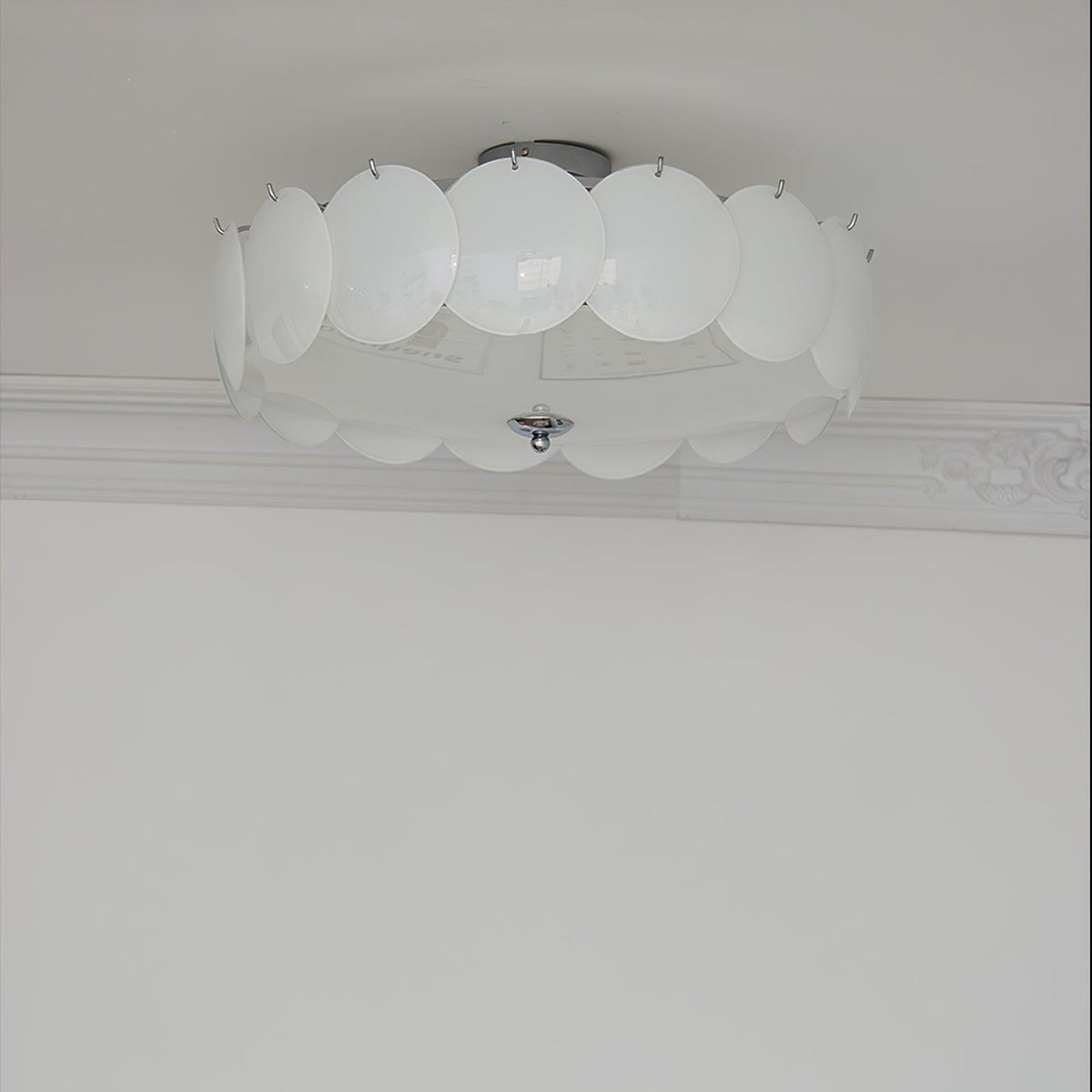 Layered Glass Disc Overhead Fixture in Warm Copper | Adjustable Light Semi-Flush Chandelier for Entryway, Kitchen Island & Bedroom Ceiling