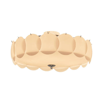 Layered Glass Disc Overhead Fixture in Warm Copper | Adjustable Light Semi-Flush Chandelier for Entryway, Kitchen Island & Bedroom Ceiling