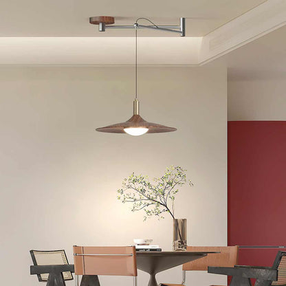 Adjustable Swing Arm LED Ceiling Light 13.8 Inch Dimmable with Remote for Dining Room Kitchen Bedroom Modern Nordic Acrylic Iron Fixture