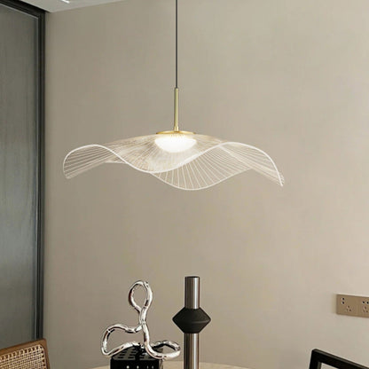 Acrylic Overhead Fixture 16-Inch LED with 3 Adjustable Color Temperatures for Dining Room Kitchen Bedroom | Contemporary Hanging Lamp Warm N