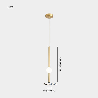 Linear Hanging Ceiling Light LED Iron Glass Tube Fixture Adjustable Height Bedroom Dining Room Kitchen Island Warm Neutral Glow 3.5 in Diame