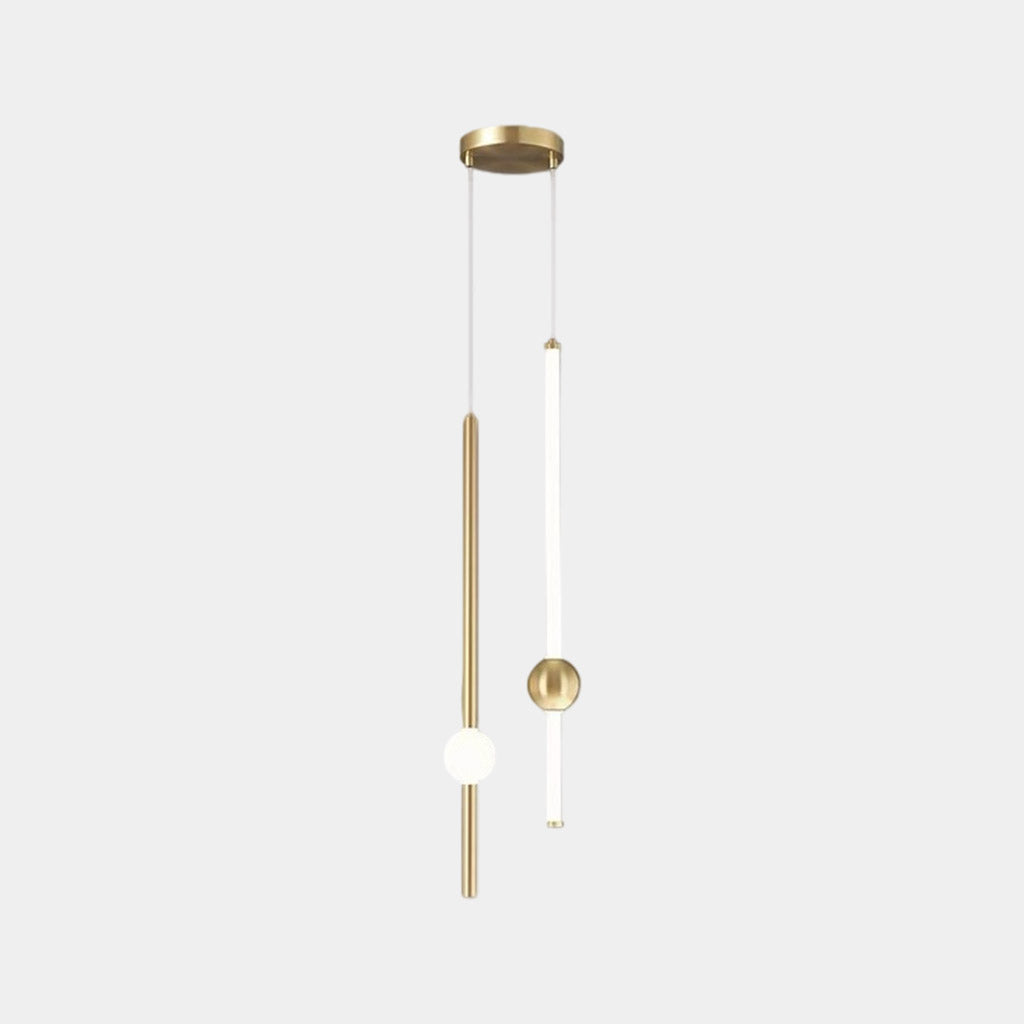 Linear Hanging Ceiling Light LED Iron Glass Tube Fixture Adjustable Height Bedroom Dining Room Kitchen Island Warm Neutral Glow 3.5 in Diame