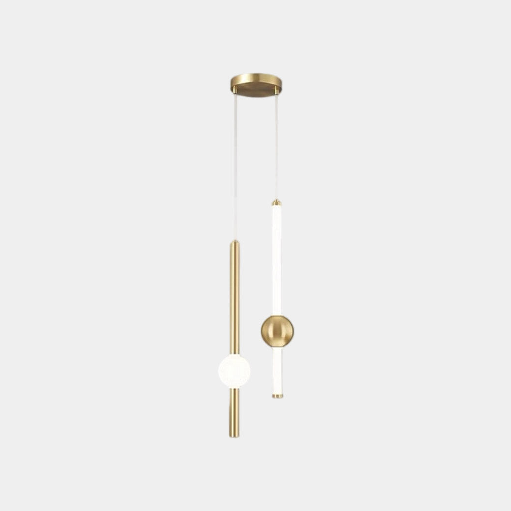 Linear Hanging Ceiling Light LED Iron Glass Tube Fixture Adjustable Height Bedroom Dining Room Kitchen Island Warm Neutral Glow 3.5 in Diame
