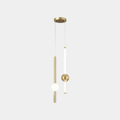 Linear Hanging Ceiling Light LED Iron Glass Tube Fixture Adjustable Height Bedroom Dining Room Kitchen Island Warm Neutral Glow 3.5 in Diame