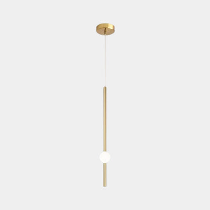 Linear Hanging Ceiling Light LED Iron Glass Tube Fixture Adjustable Height Bedroom Dining Room Kitchen Island Warm Neutral Glow 3.5 in Diame