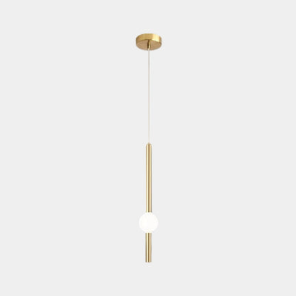 Linear Hanging Ceiling Light LED Iron Glass Tube Fixture Adjustable Height Bedroom Dining Room Kitchen Island Warm Neutral Glow 3.5 in Diame
