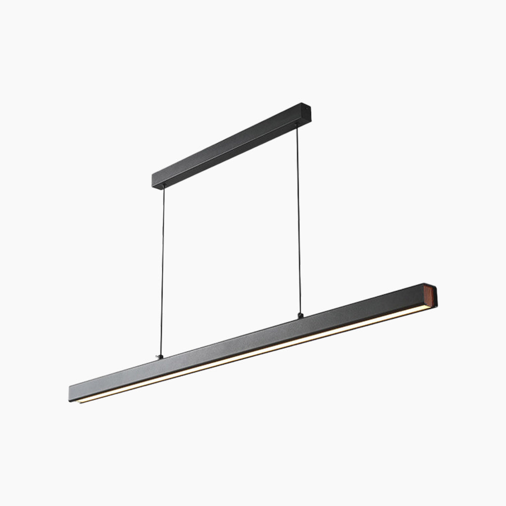 Dimmable LED Ceiling Fixture 31.5 in Sleek Aluminum Bar Contemporary Hanging Light for Kitchen Island Dining Table Office Workspace