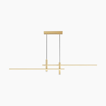 Sleek Overhead Linear LED Fixture 31.5 in Aluminum with Adjustable Spots for Kitchen Island Dining Table Modern Suspension Lamp in Black or