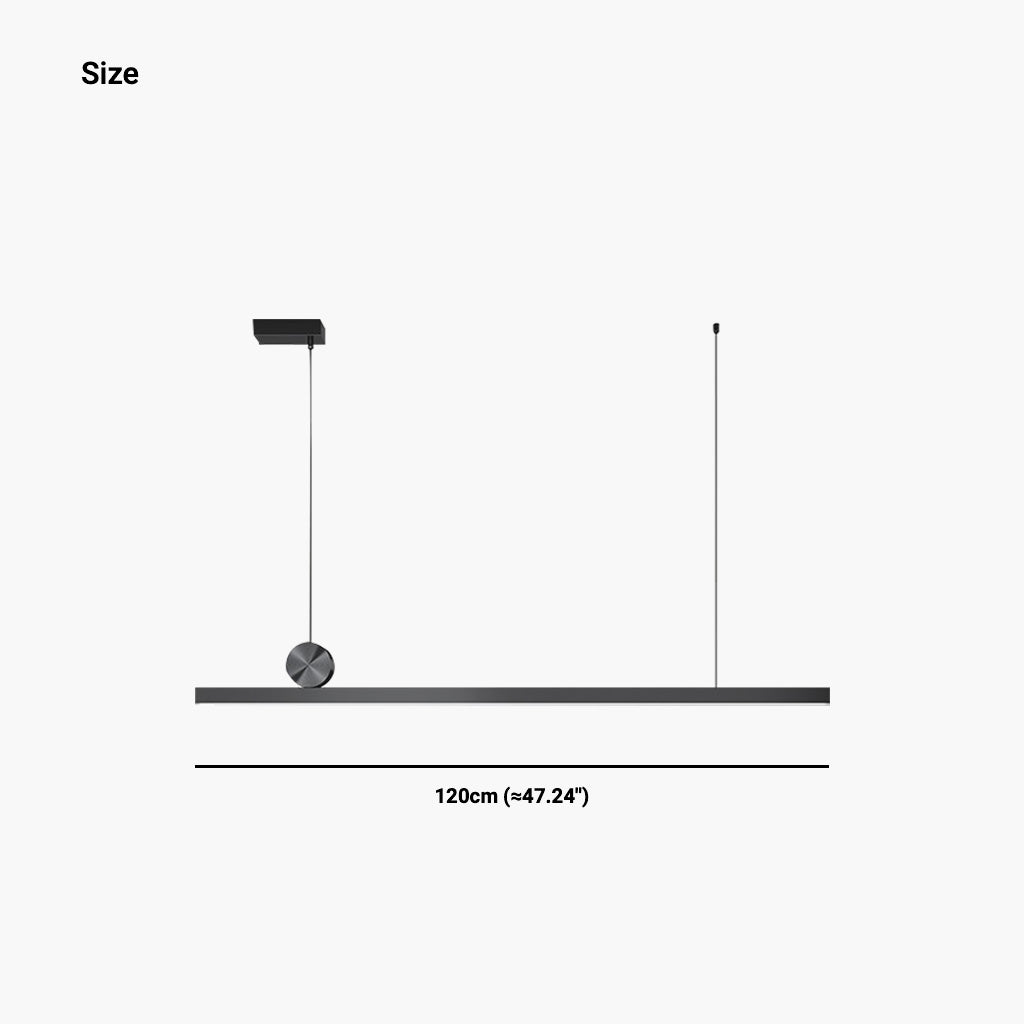 Suspended Bar Fixture LED Aluminum 39 in Matte Black Remote-Dimming Counter Overhead Lighting for Kitchen Island Dining Contemporary Spaces