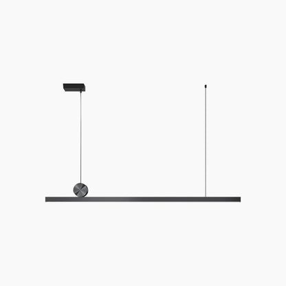 Suspended Bar Fixture LED Aluminum 39 in Matte Black Remote-Dimming Counter Overhead Lighting for Kitchen Island Dining Contemporary Spaces