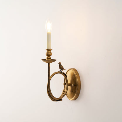 Metal Sconce with Sculptural Bird Detail for Bedroom & Hallway Accent Lighting 16 in Height Hardwired Indoor Fixture Gold Black Finishes