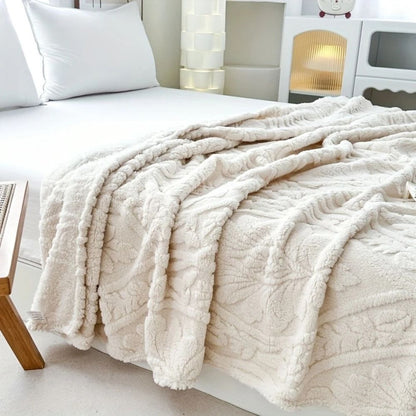 Perrin Fleece Blanket - Microfiber Softness, French-Inspired Design