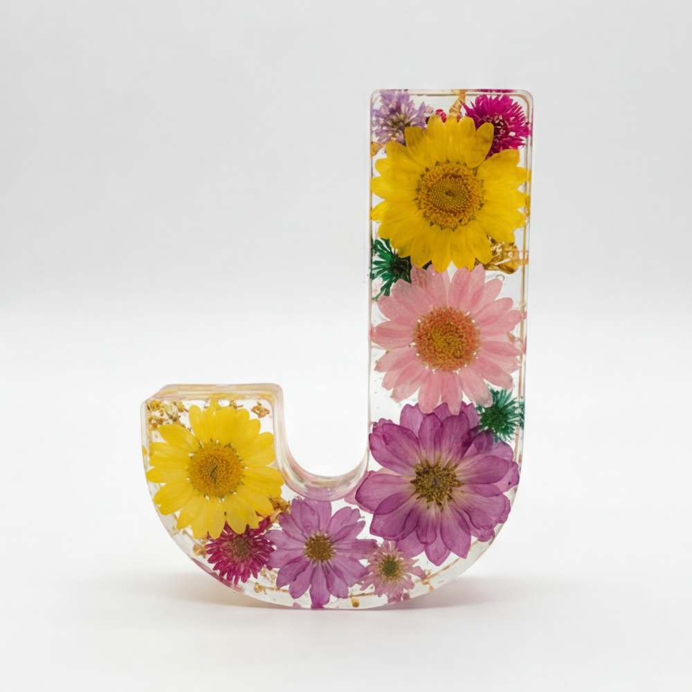 Ortekor Personalized Floral Resin Letter Light | Unique Home Decor with Warm LED Glow for a Calming Atmosphere