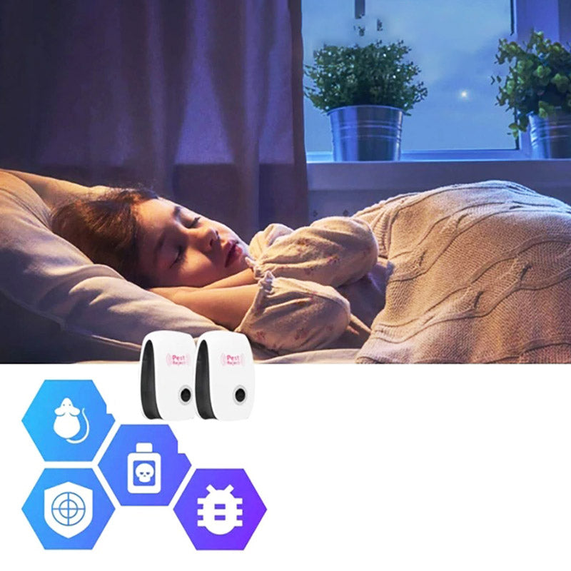 Ultrasonic Pest Repeller Plug-In 2-Pack for Mice Rats Roaches Spiders Bugs Indoor Home Rooms Kitchen Bedroom