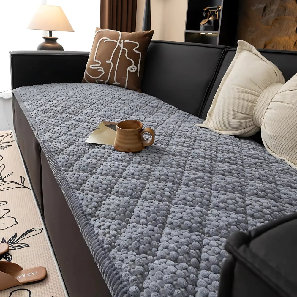 Quilted Furniture Protector for Couch with Non-Slip Backing | Machine Washable Pet-Friendly Slipcover for Sofa, Loveseat & Chair