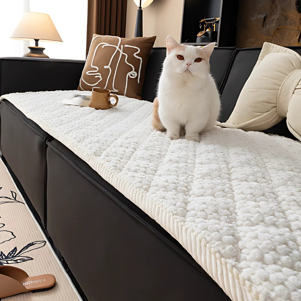 Quilted Furniture Protector for Couch with Non-Slip Backing | Machine Washable Pet-Friendly Slipcover for Sofa, Loveseat & Chair