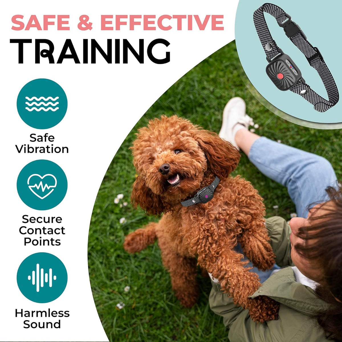 Bark Collar for Small Dogs, Dog Collar for Barking with Gentle Vibration and Sound, Rechargeable Dog Vibration Collar