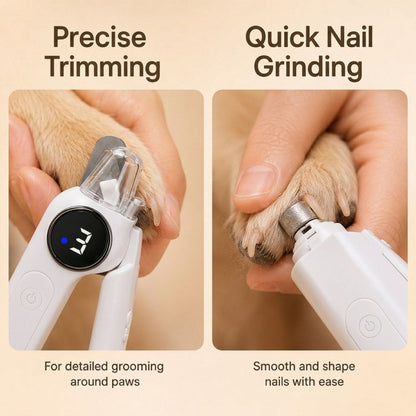 Ortekor 2-in-1 Pet Electric Nail Clipper & Grinder with LED Light