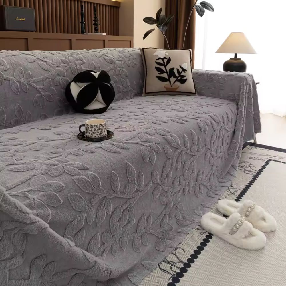 Petal Comfort Sofa Cover - Soft Microfiber, Versatile Floral Design