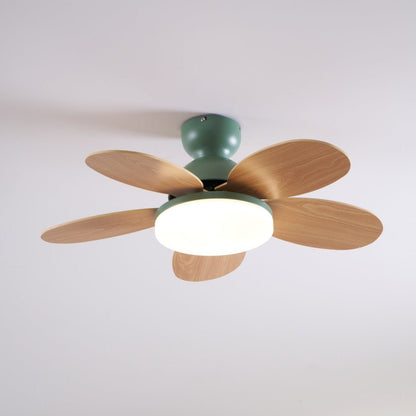 Indoor Ceiling Fan with LED Light 35 in Wood Blade Curved Design 6-Speed Remote Control DC Motor for Living Room Bedroom Dining Room Grey Gr